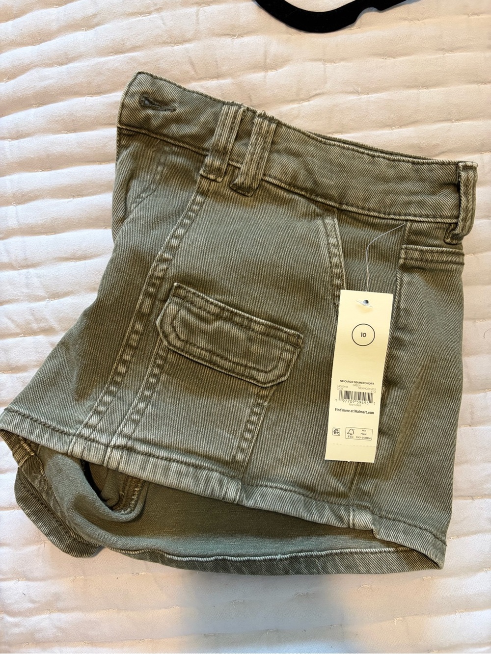 No Boundaries Olive Green Utility Jean Shorts
